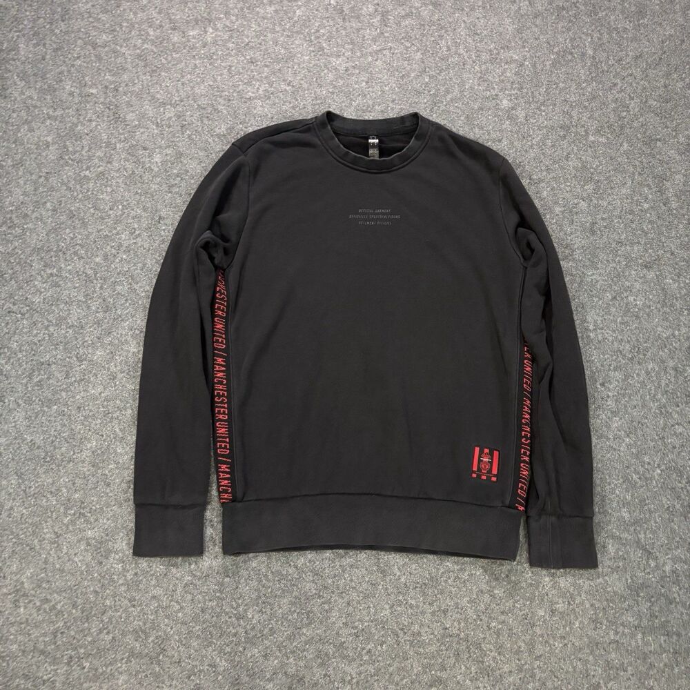 Manchester United Adidas Sweater Men’s Medium Crew Neck Pullover Black